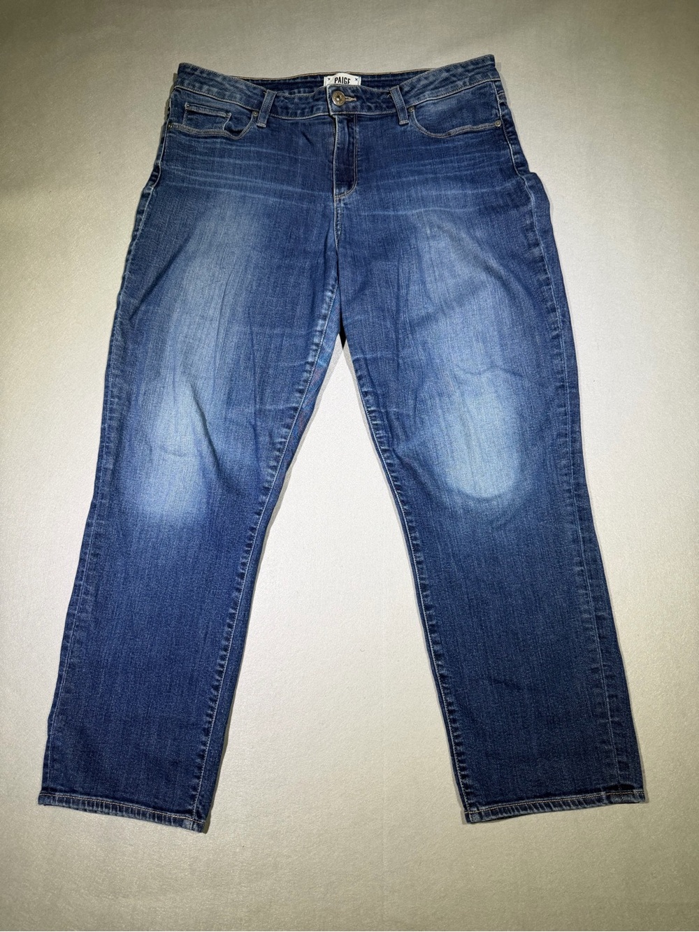 PAIGE Brigitte Jeans Size 31 Blue Slim Boyfriend Straight Leg Stretch Denim
